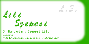 lili szepesi business card